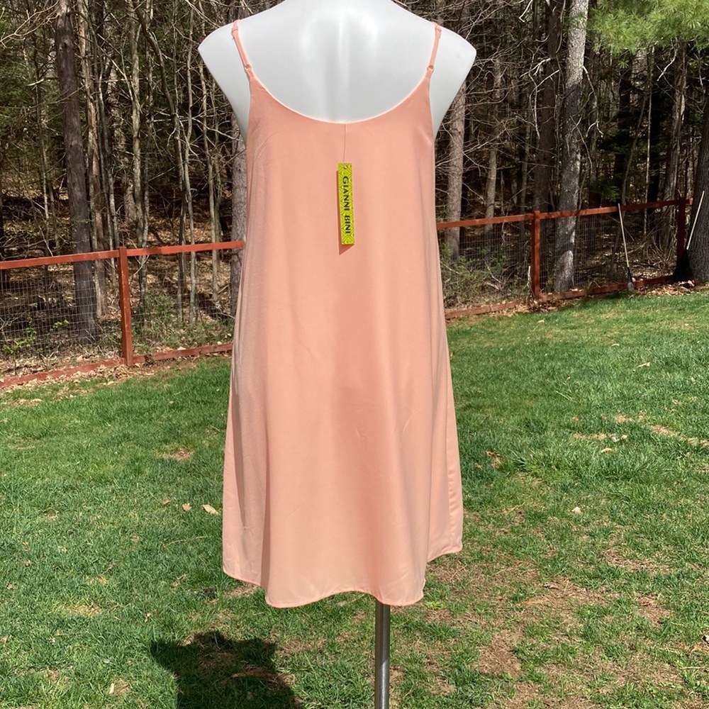 Gianni Bini carwash fringe peachy keen adjustable strap lined dress NWT sz M - Picture 4 of 7